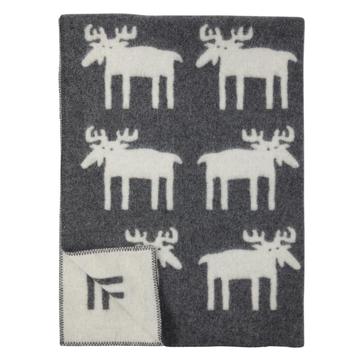Elk wool blanket - grey 130x180 cm - Klippan Yllefabrik