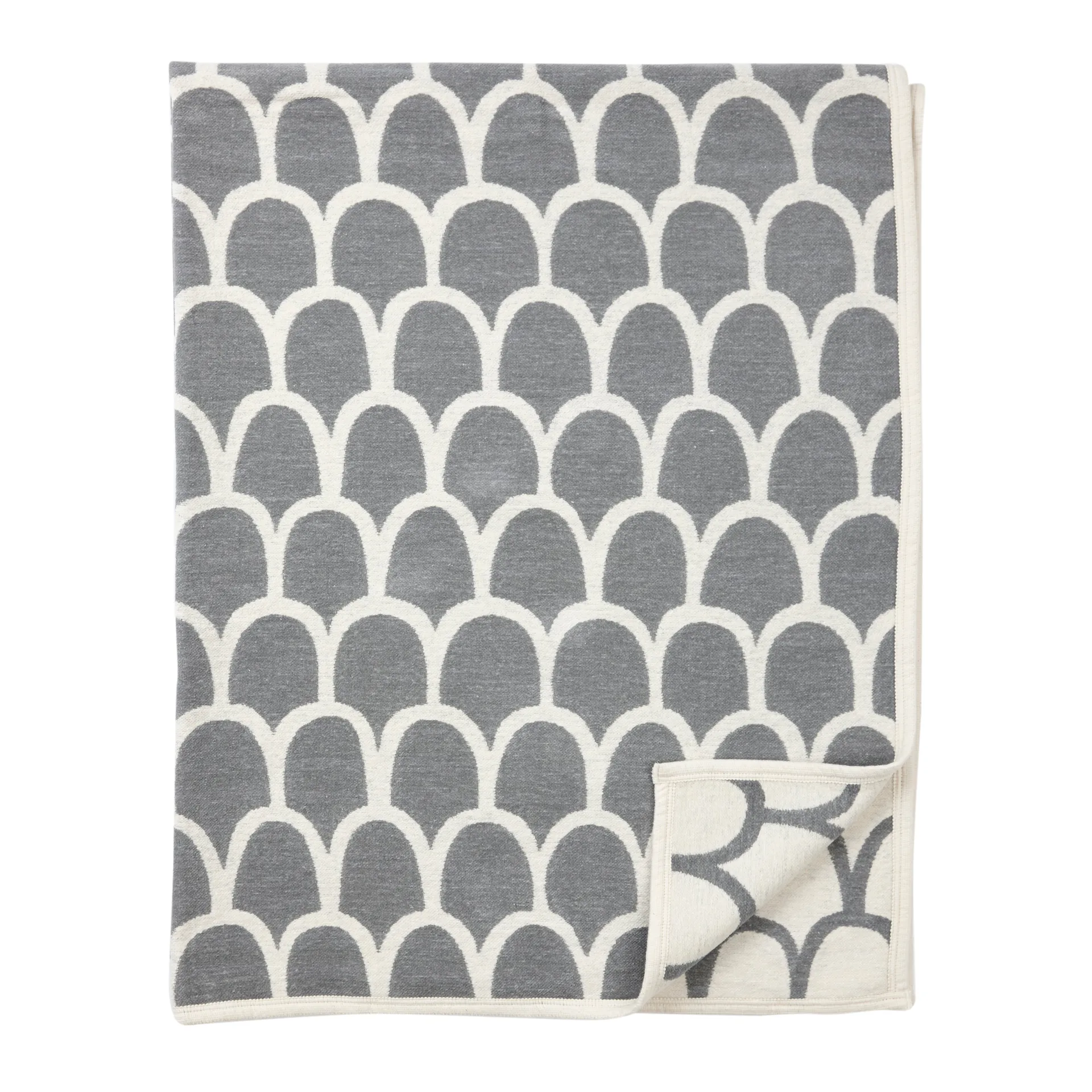 Feathers chenille blanket, grey Klippan Yllefabrik