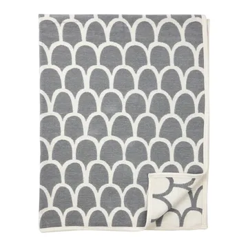 Feathers chenille blanket - grey - Klippan Yllefabrik
