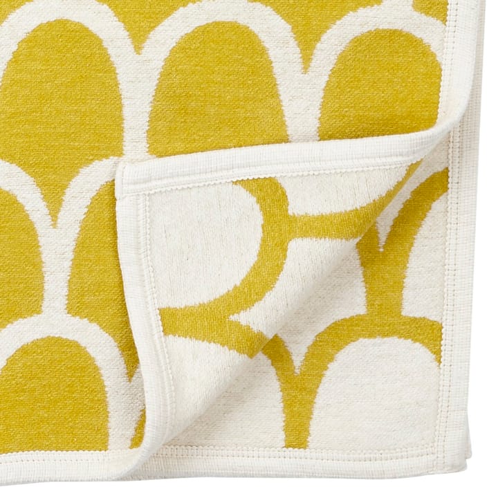 Feathers chenille blanket, yellow Klippan Yllefabrik
