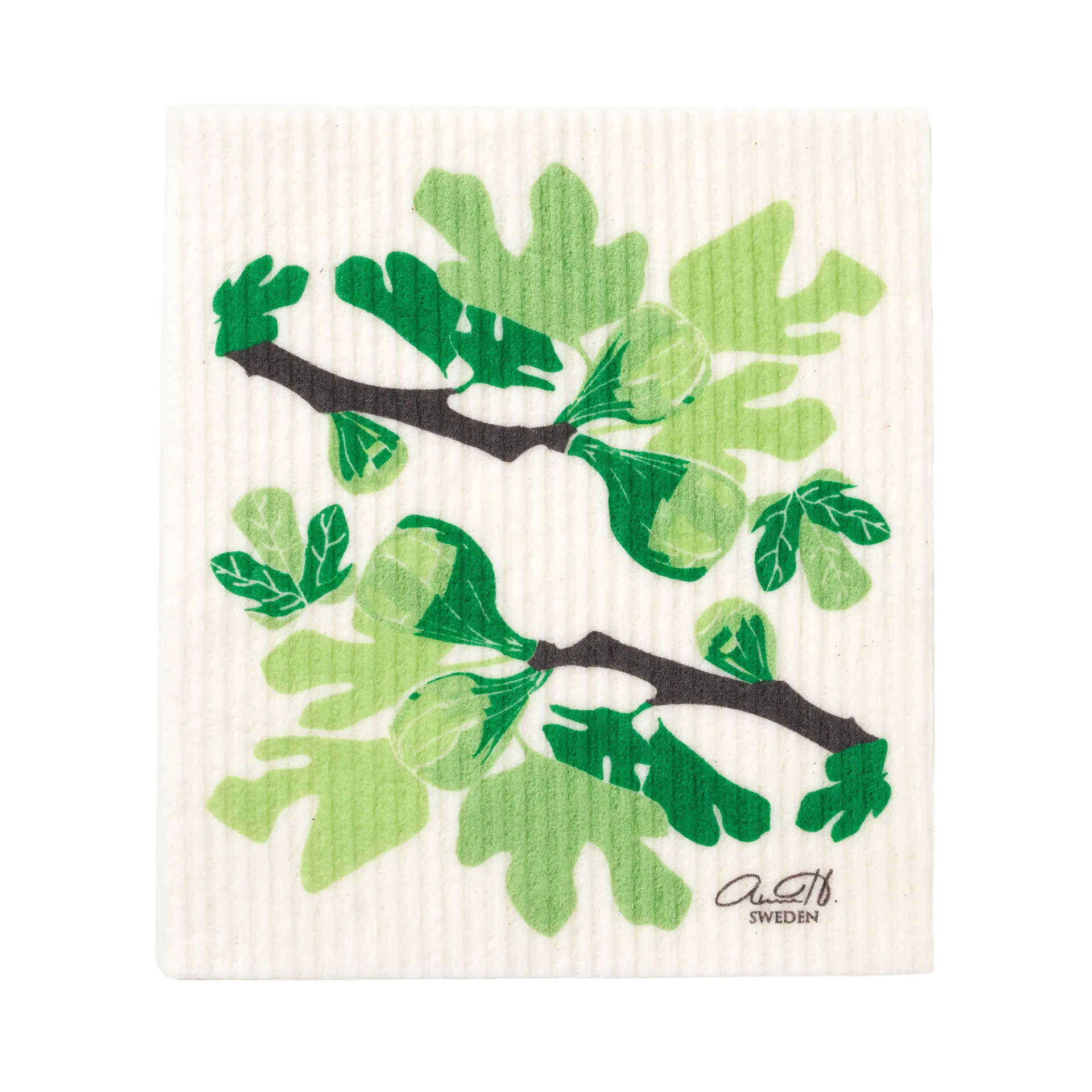 Figs dishcloth, Green-white Klippan Yllefabrik