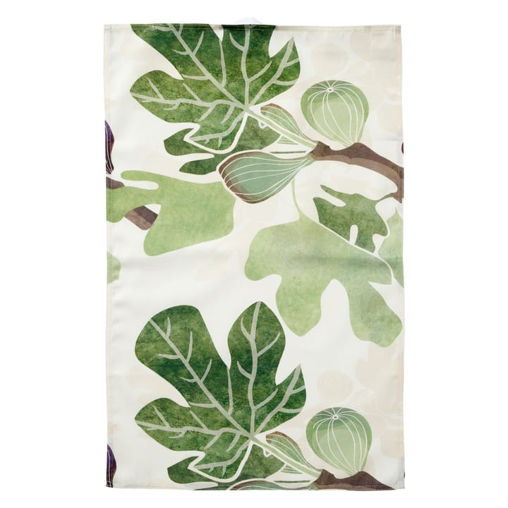 Figs kitchen towel - Green-white - Klippan Yllefabrik