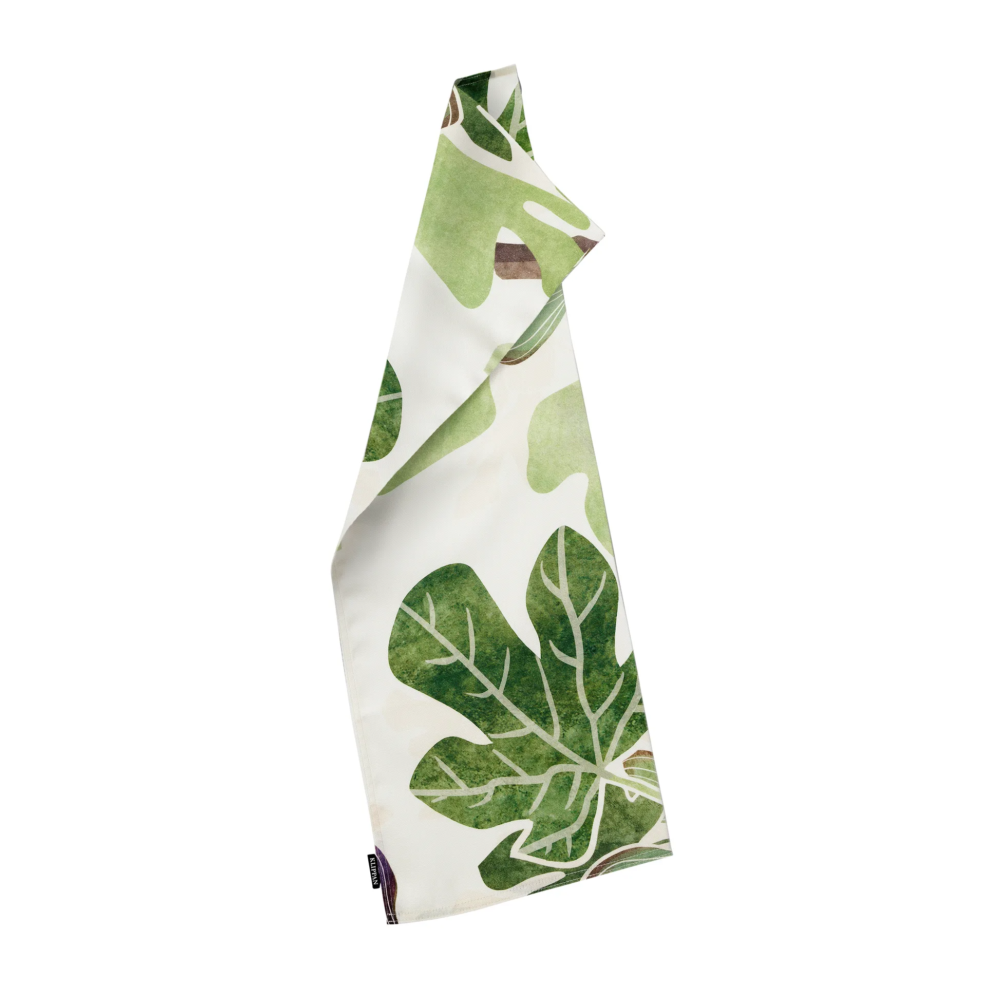 Figs kitchen towel, Green-white Klippan Yllefabrik