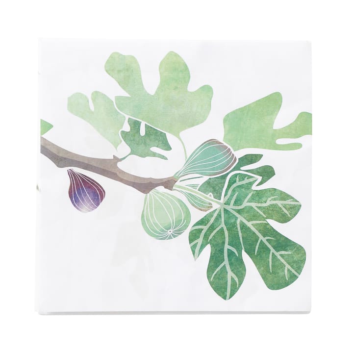 Figs napkin 20-pack - Green-white - Klippan Yllefabrik