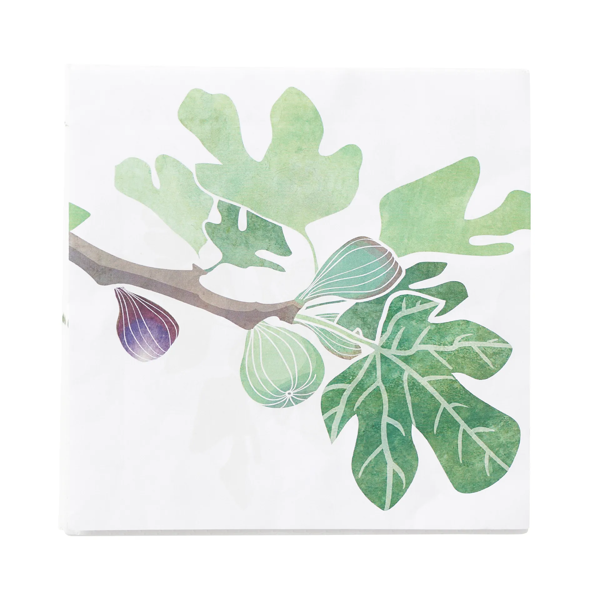 Figs napkin 20-pack, Green-white Klippan Yllefabrik