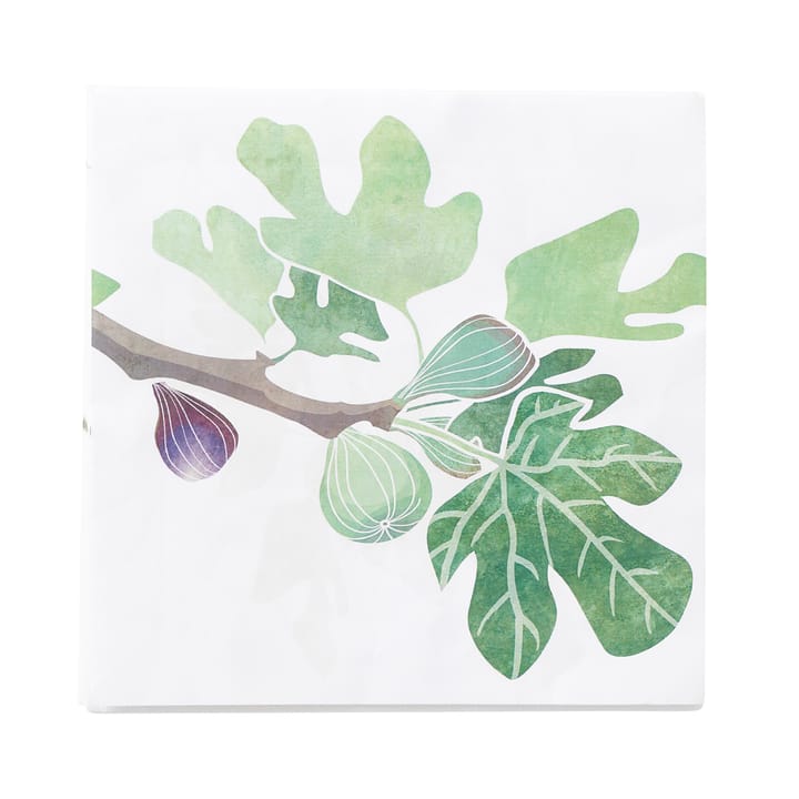 Figs napkin 20-pack, Green-white Klippan Yllefabrik