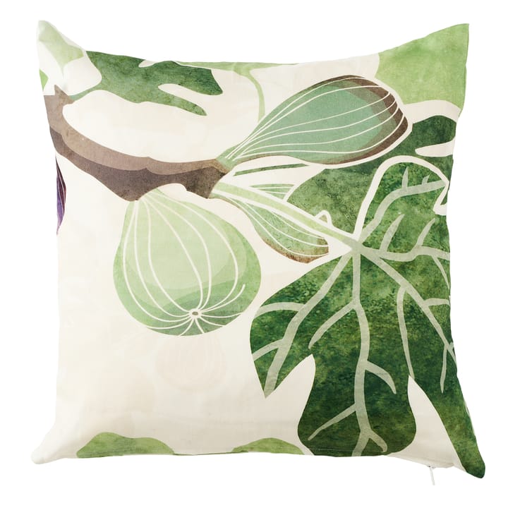 Figs pillowcase - Green-white - Klippan Yllefabrik