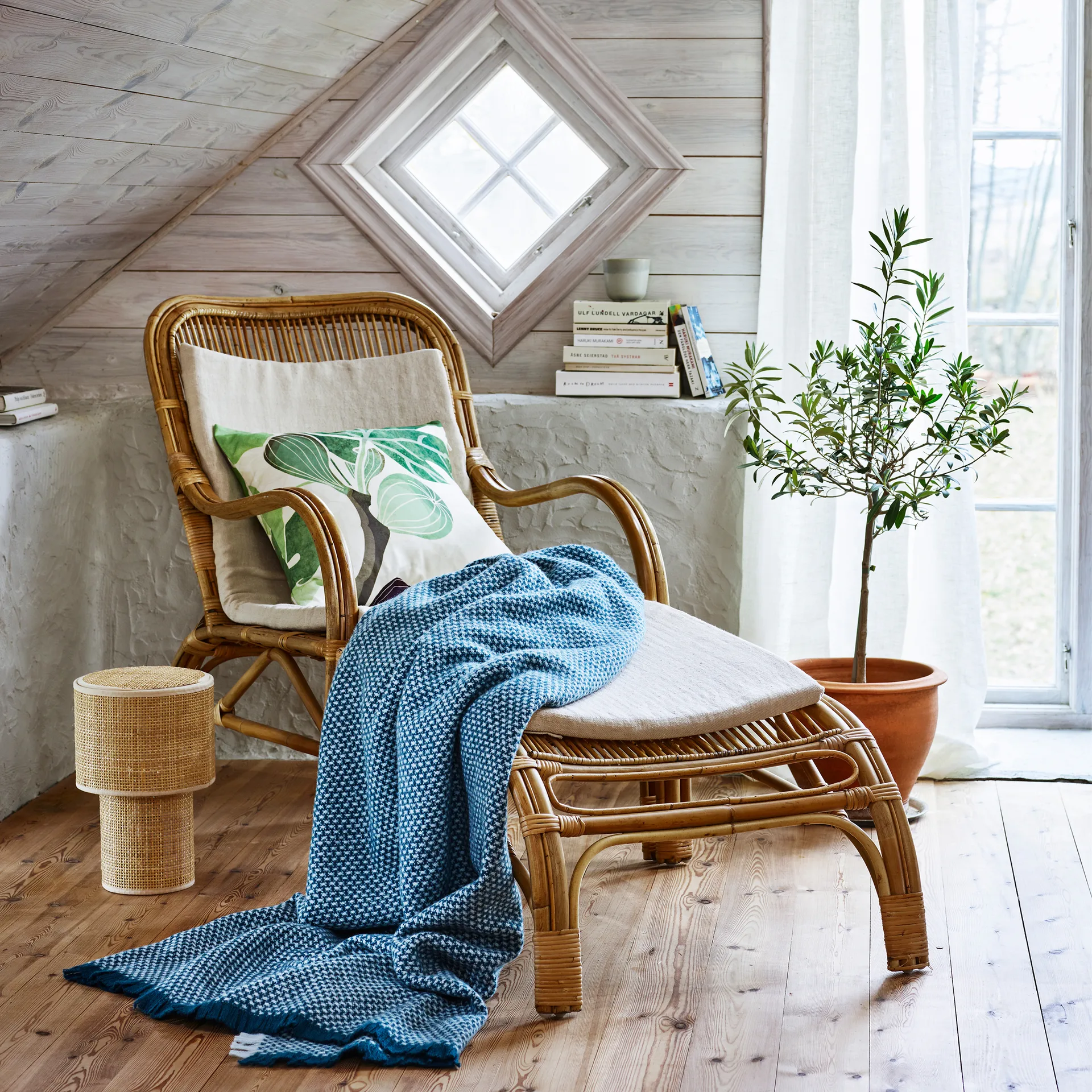 Figs pillowcase, Green-white Klippan Yllefabrik