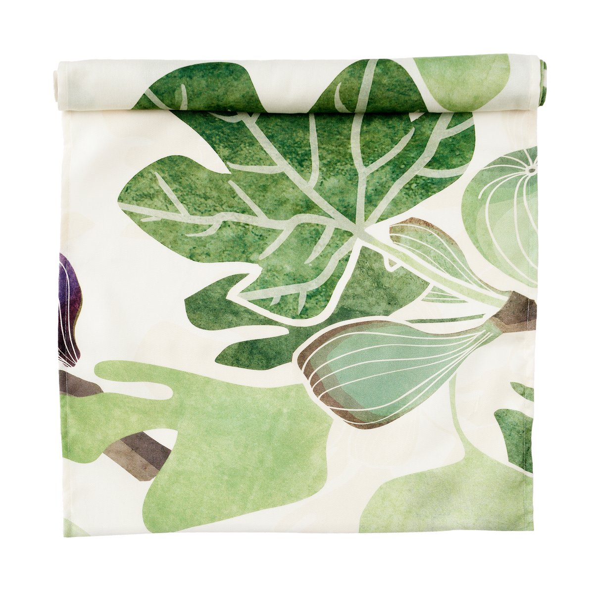 Klippan Yllefabrik Figs runner Green-white | Scandinavian Design | Table runners | Green