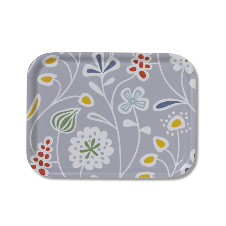 Flower meadow tray - grey - Klippan Yllefabrik