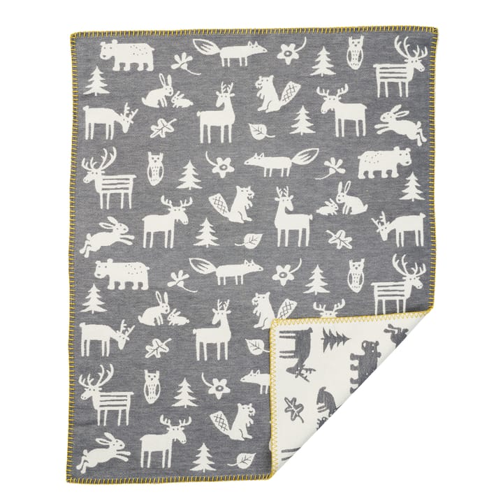 Forest baby blanket cotton - grey - Klippan Yllefabrik