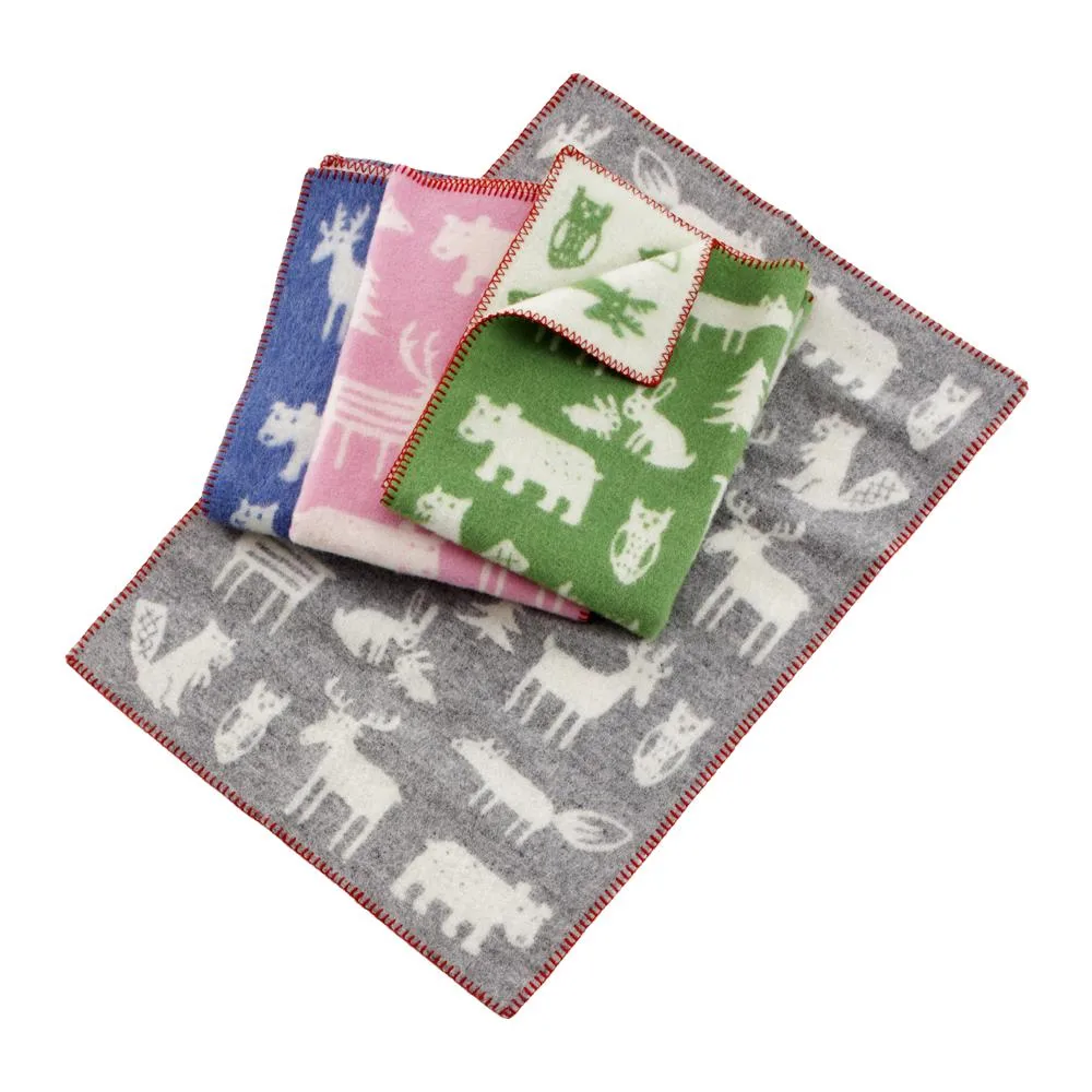 Forest childrens blanket, blue Klippan Yllefabrik