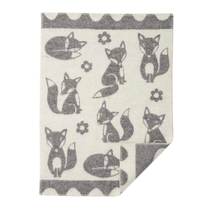 Fox children's blanket - grey - Klippan Yllefabrik