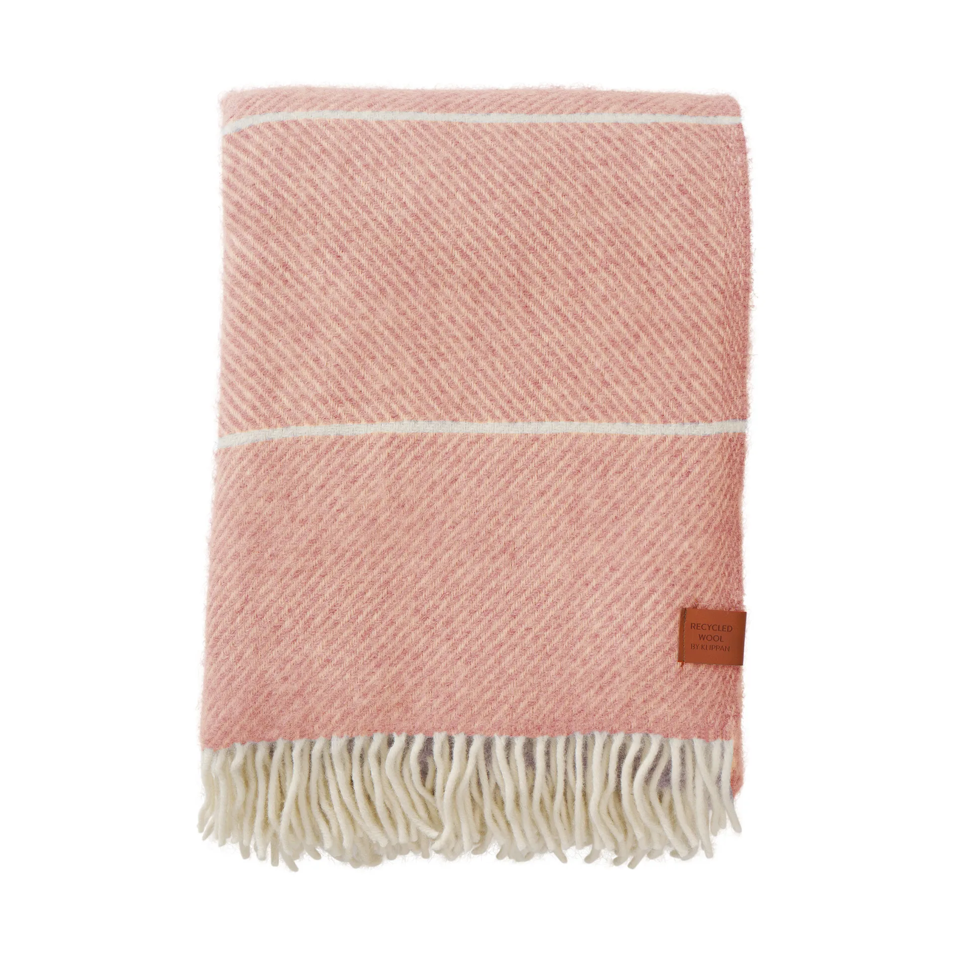 Frank wool throw 130x200 cm, Salmon pink Klippan Yllefabrik