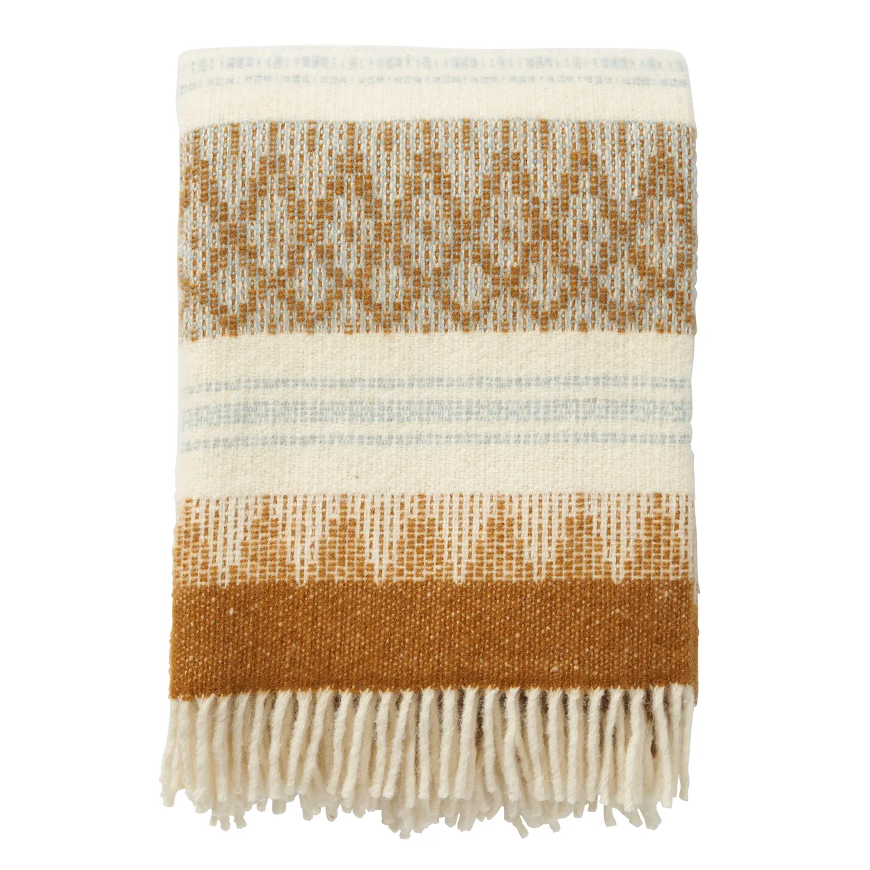 Klippan Yllefabrik Freja wool throw Amber | Scandinavian Design | Wool blankets & throws | Orange