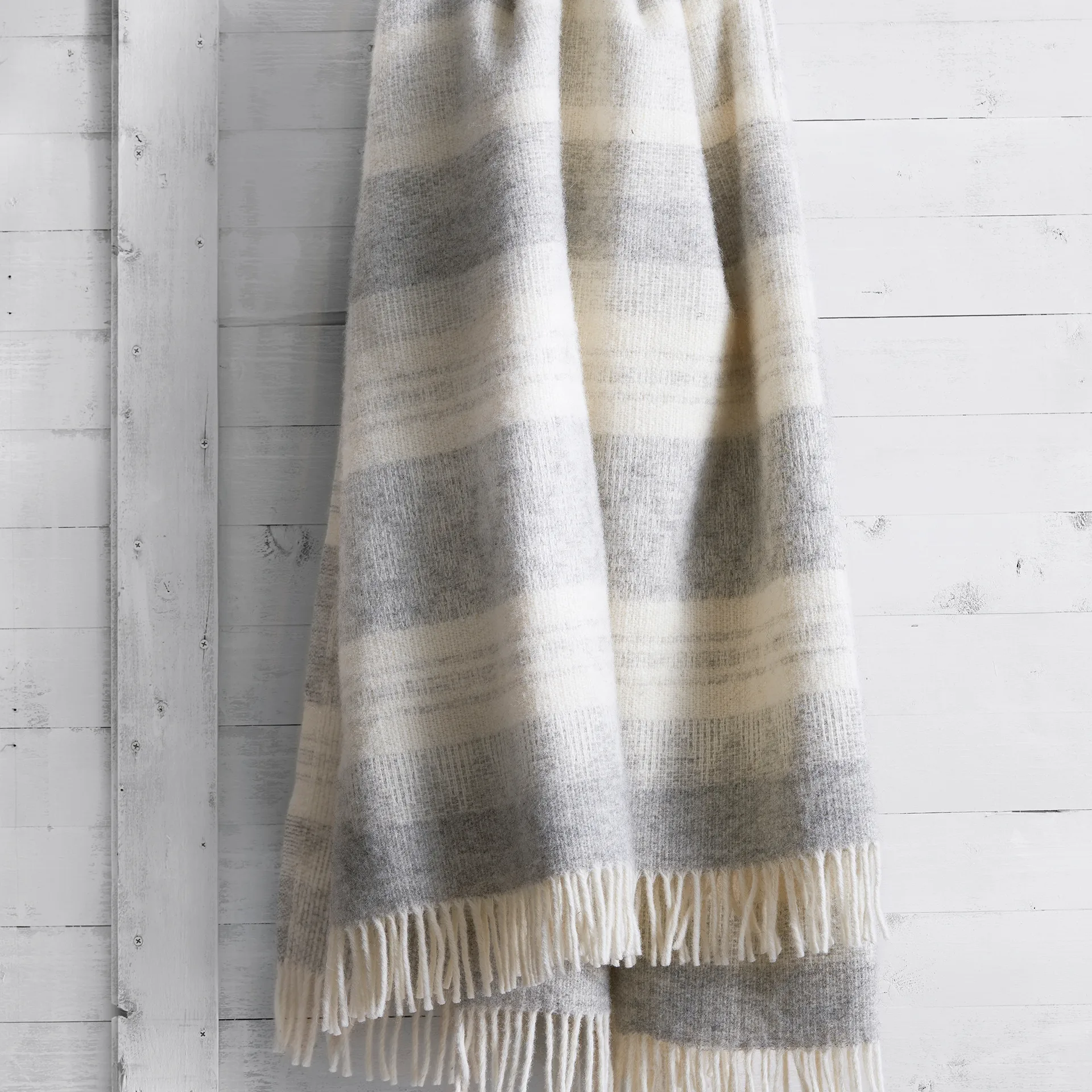 Freja wool throw, grey Klippan Yllefabrik