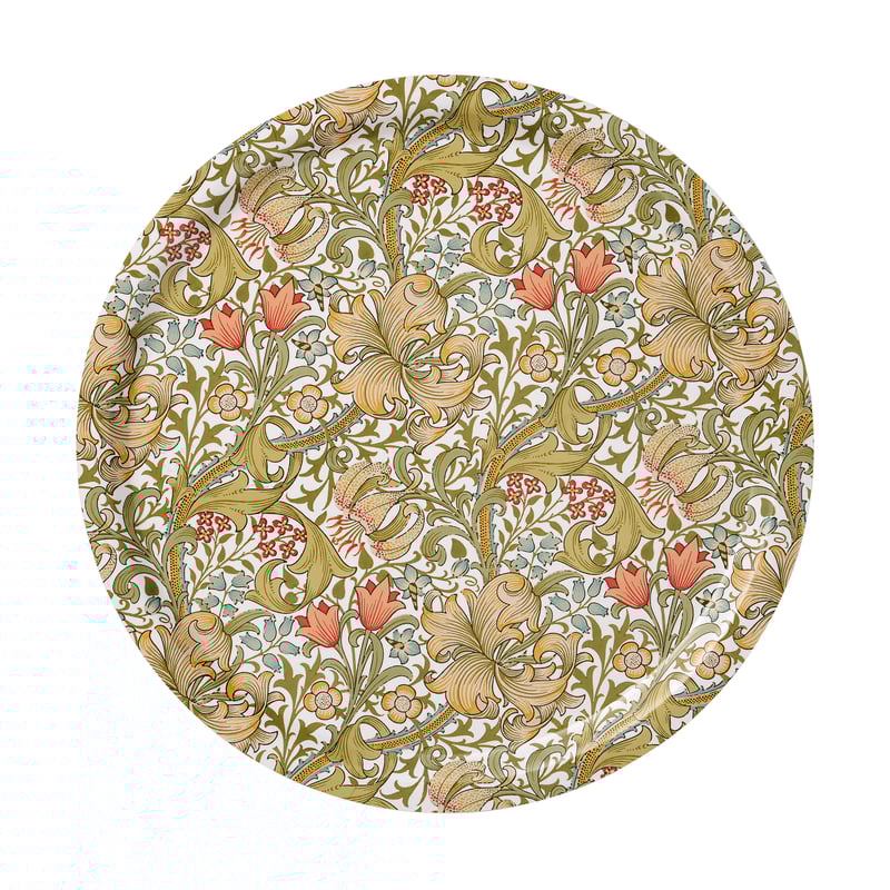 Klippan Yllefabrik Golden Lily round tray Ø49 cm Multi