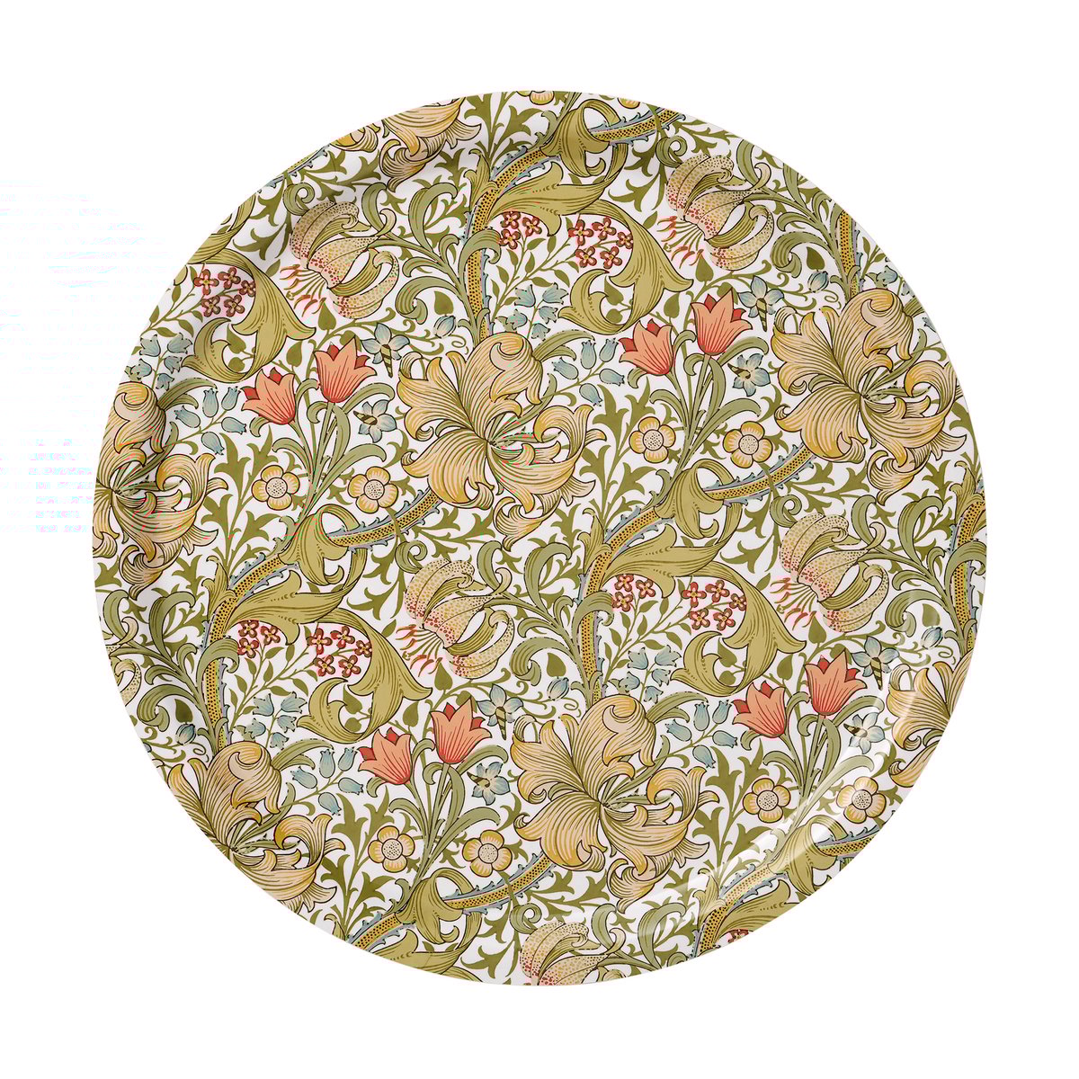 Klippan Yllefabrik Golden Lily round tray Ø49 cm Multi
