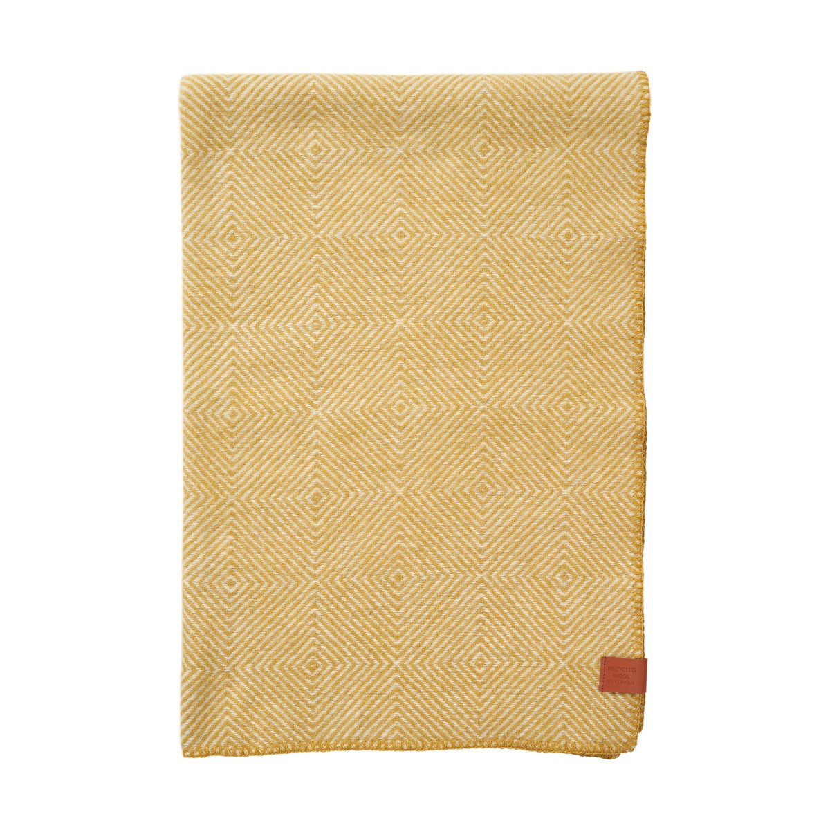 Klippan Yllefabrik Gooseye midi wool throw 90x130 cm Yellow
