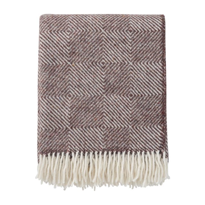 Gooseye wool throw 130x200 cm - Brown - Klippan Yllefabrik