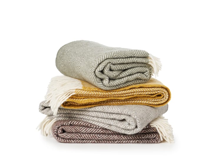 Gooseye wool throw 130x200 cm, Brown Klippan Yllefabrik