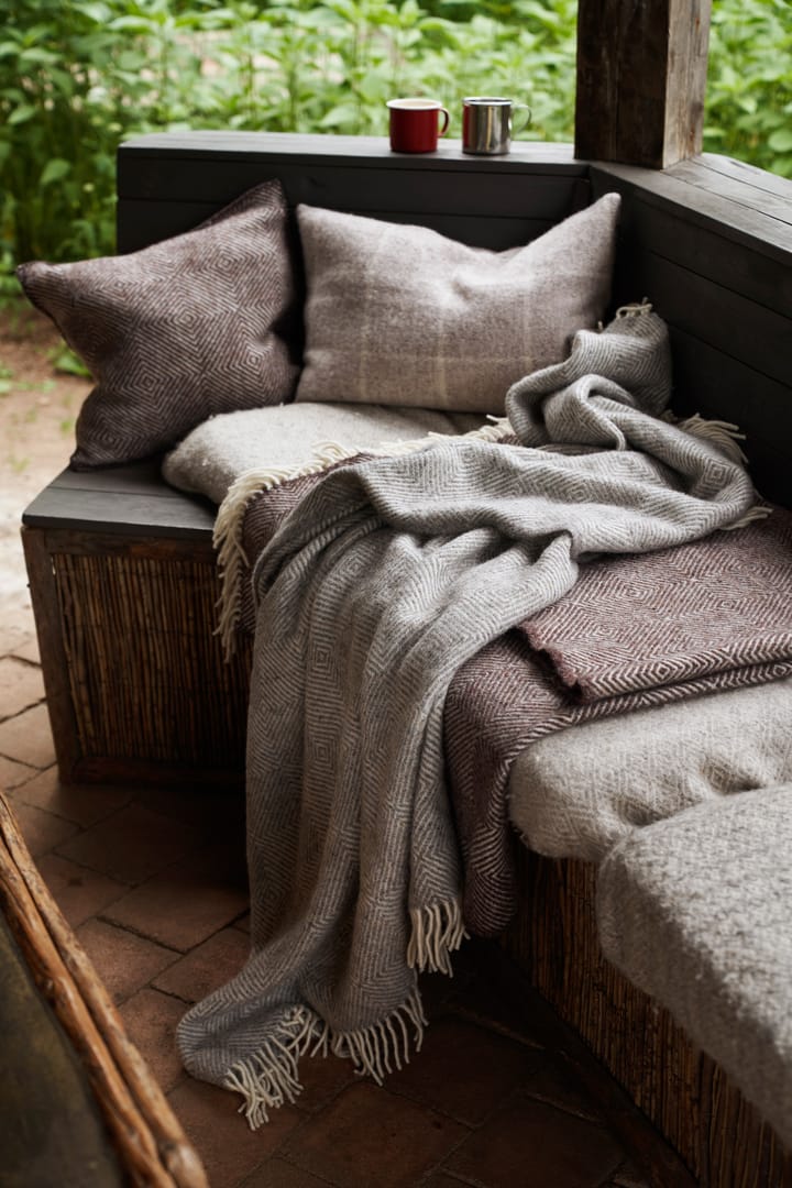 Gooseye wool throw 130x200 cm, Brown Klippan Yllefabrik