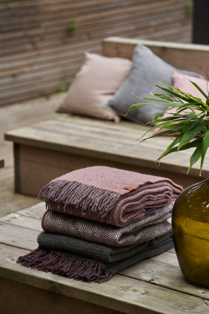 Gooseye wool throw 130x200 cm, Brown Klippan Yllefabrik