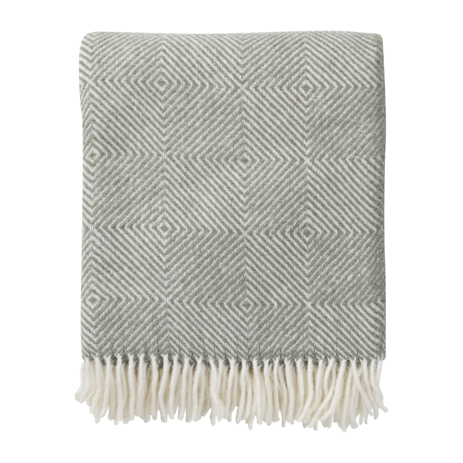 Gooseye wool throw 130x200 cm, Green Klippan Yllefabrik