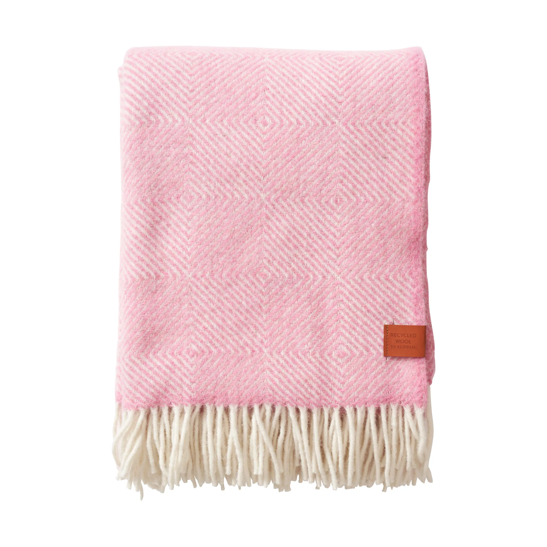 Gooseye wool throw 130x200 cm, Pink Klippan Yllefabrik