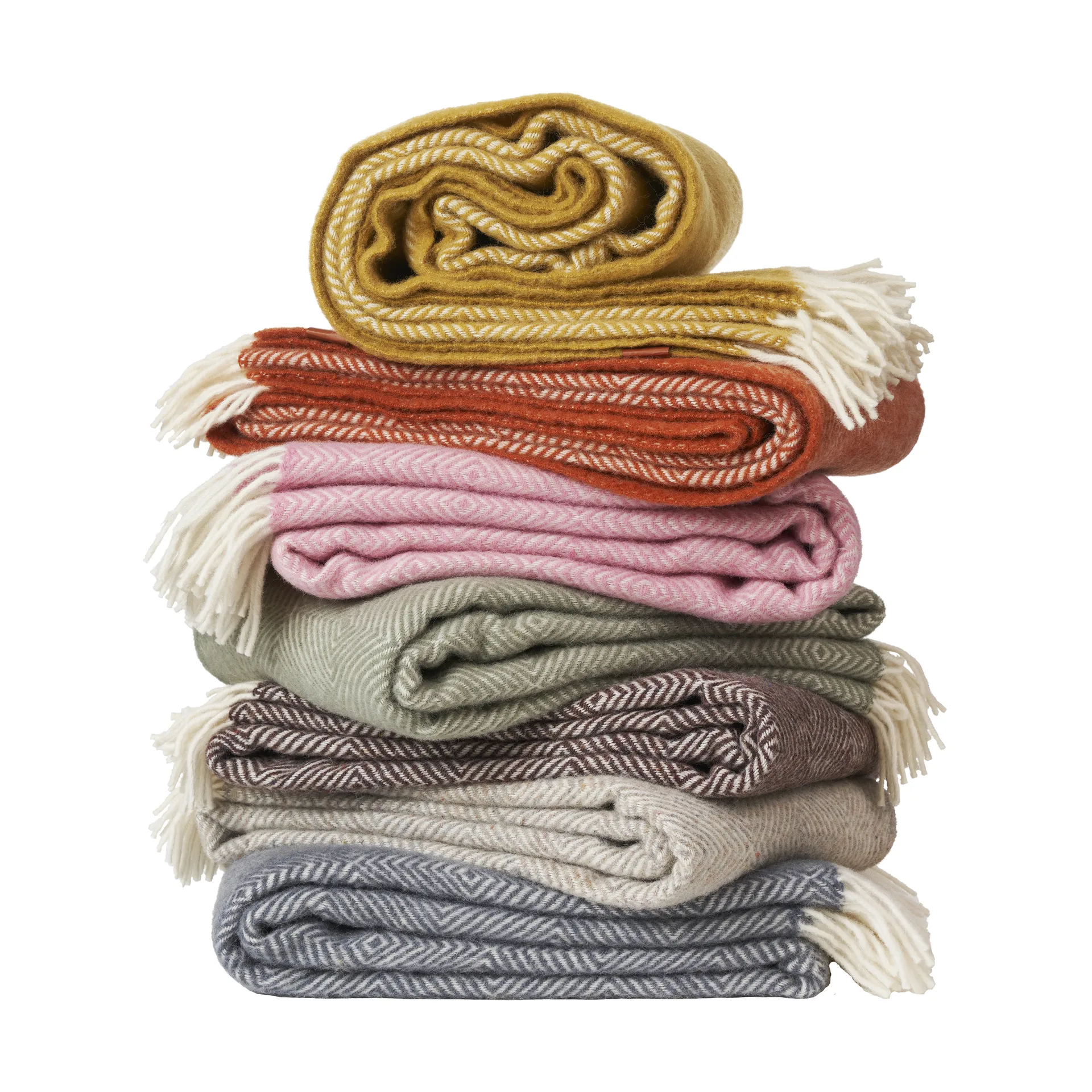 Gooseye wool throw 130x200 cm, Pink Klippan Yllefabrik