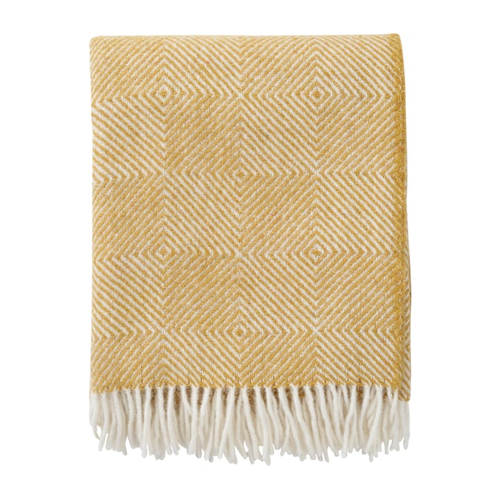 Gooseye wool throw 130x200 cm - Yellow - Klippan Yllefabrik