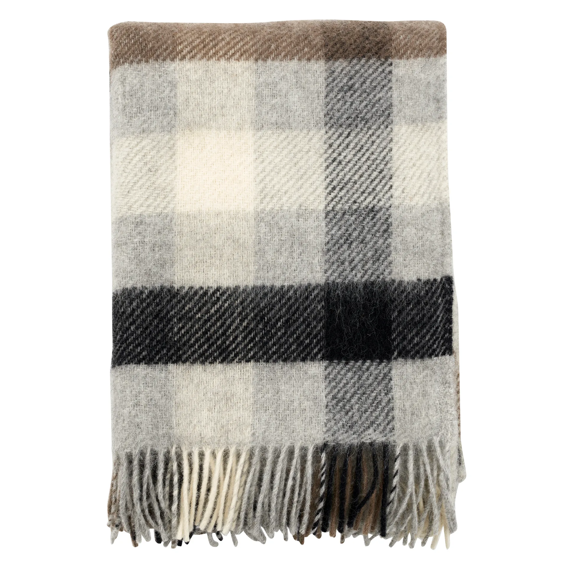 Gotland wool throw 130x200 cm, multi grey Klippan Yllefabrik
