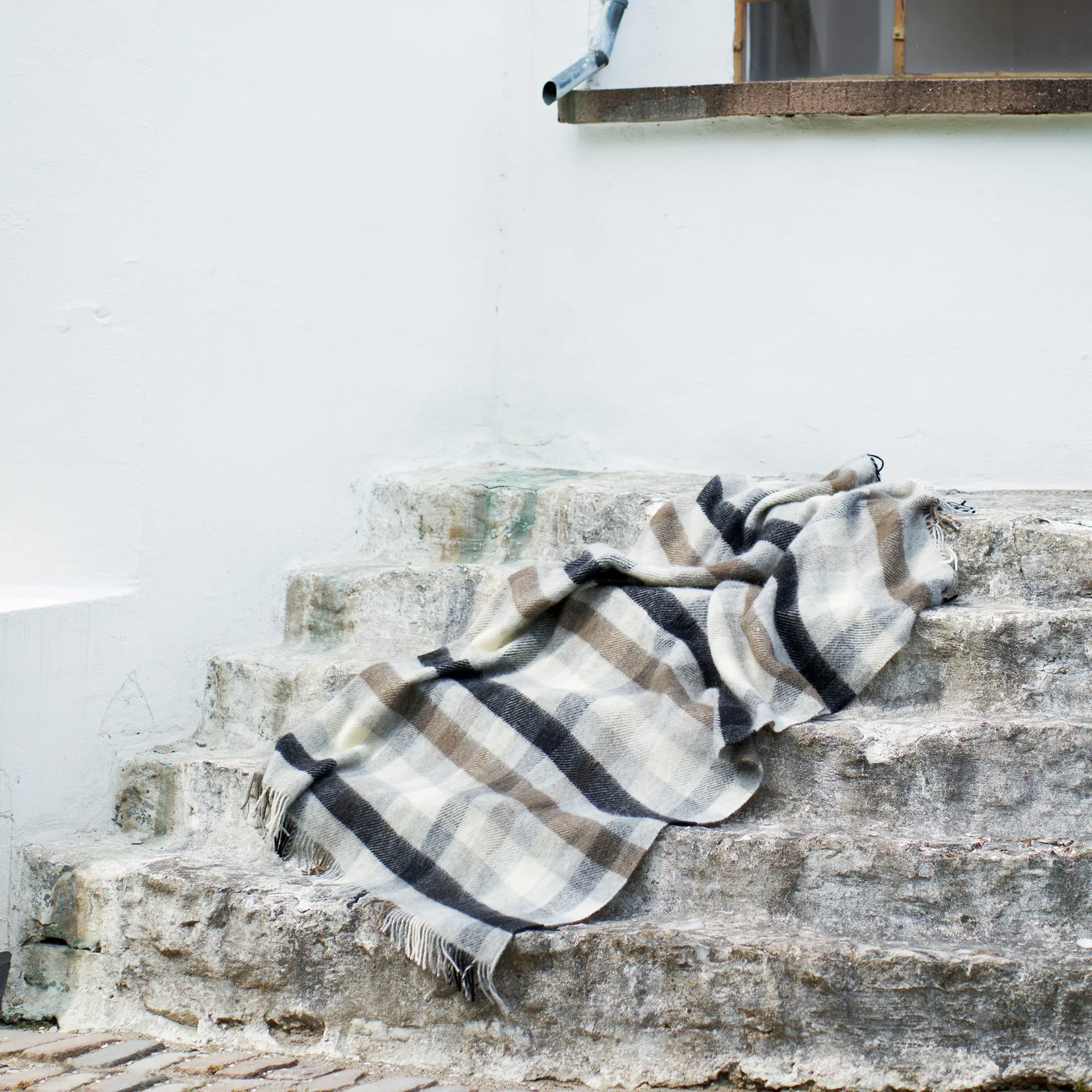 Gotland wool throw 130x200 cm, multi grey Klippan Yllefabrik