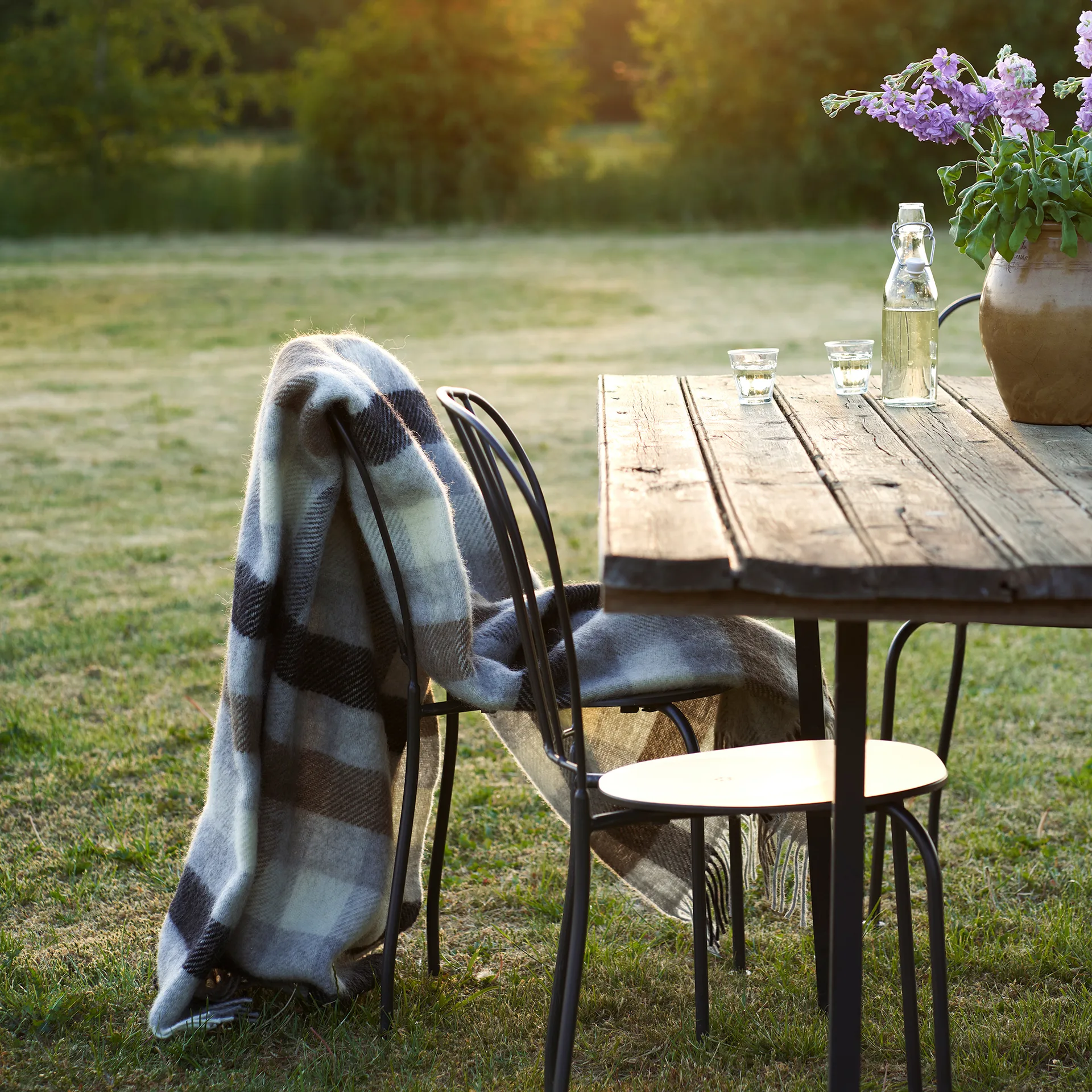Gotland wool throw 130x200 cm, multi grey Klippan Yllefabrik