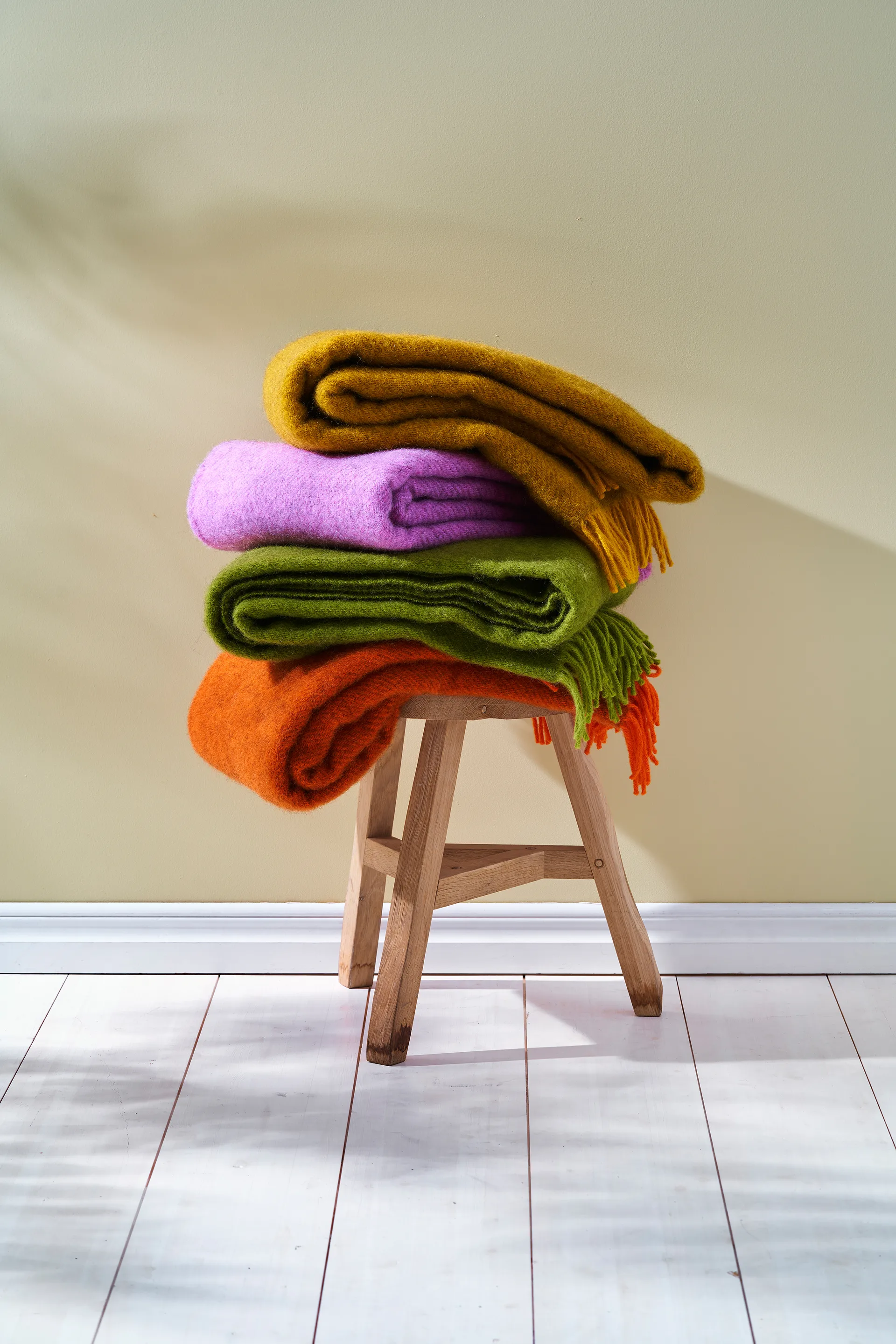 Gotland wool throw 130x200 cm, Orange Klippan Yllefabrik