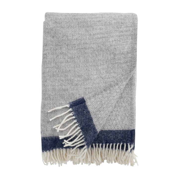 Hampus wool throw 130x200 cm, Grey-navy Klippan Yllefabrik