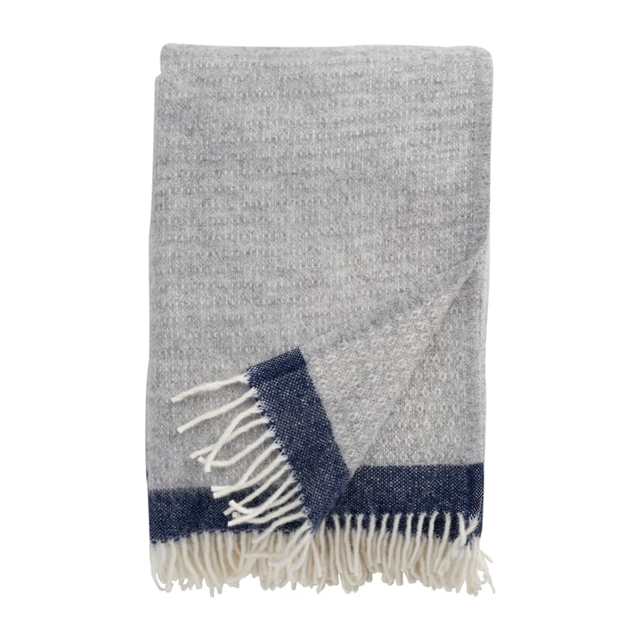 Hampus wool throw 130x200 cm - Grey-navy - Klippan Yllefabrik