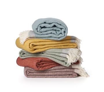 Harald wool throw 130x200 cm - Brown-beige - Klippan Yllefabrik
