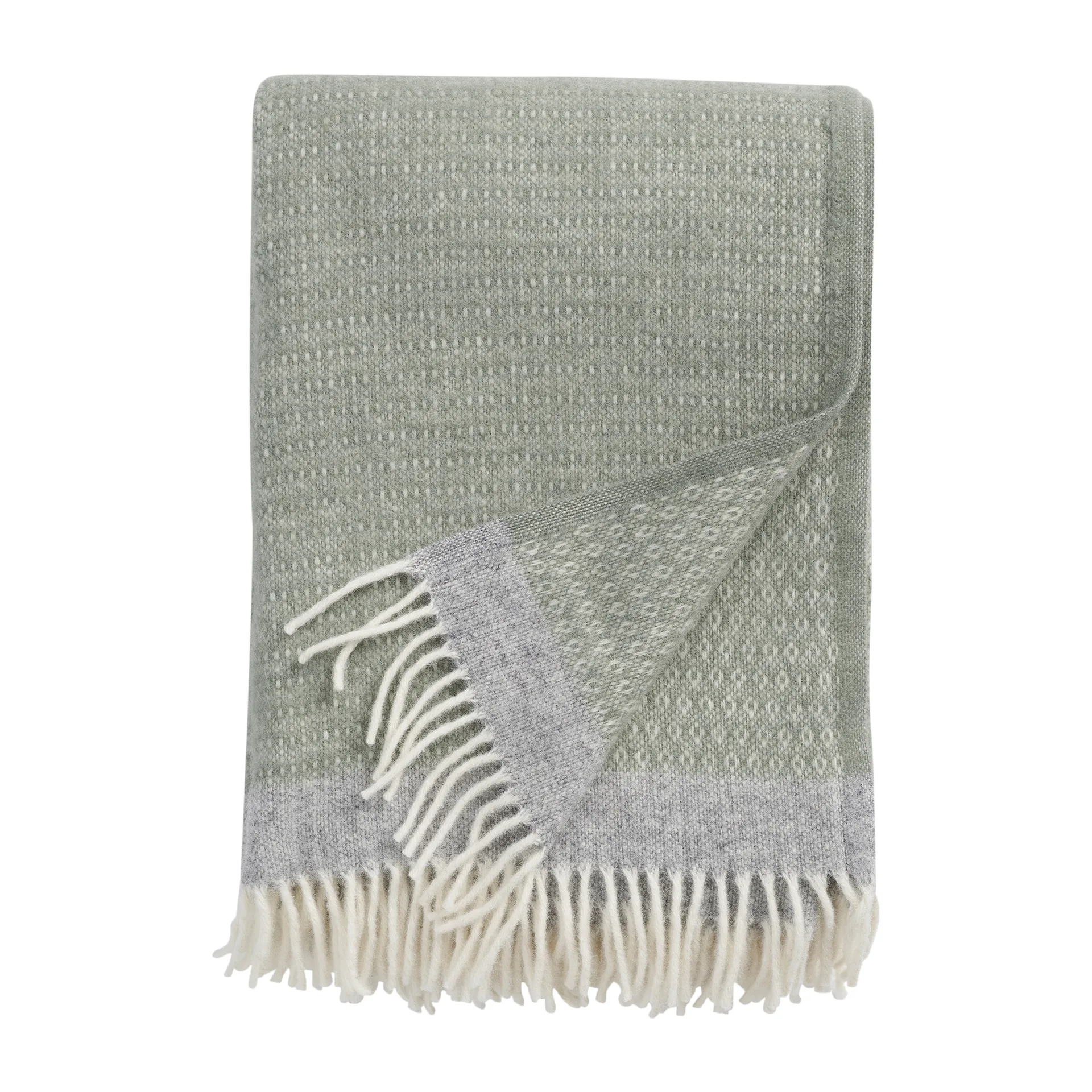 Harald wool throw 130x200 cm, Green-grey Klippan Yllefabrik