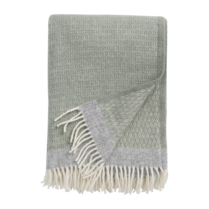 Harald wool throw 130x200 cm - Green-grey - Klippan Yllefabrik