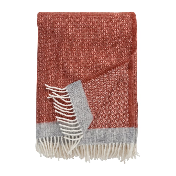 Harald wool throw 130x200 cm - Rust-grey - Klippan Yllefabrik