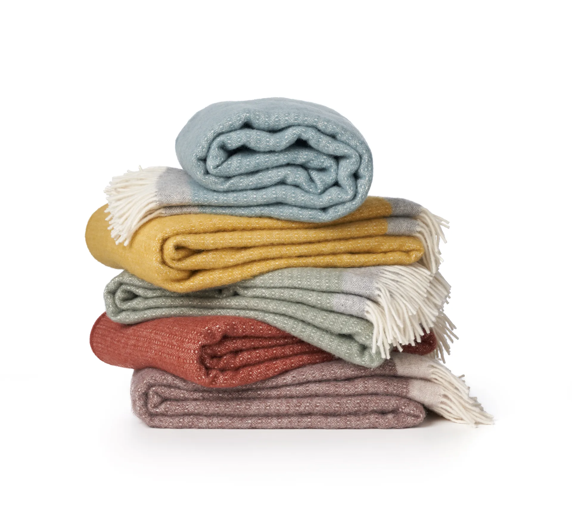 Harald wool throw 130x200 cm, Rust-grey Klippan Yllefabrik