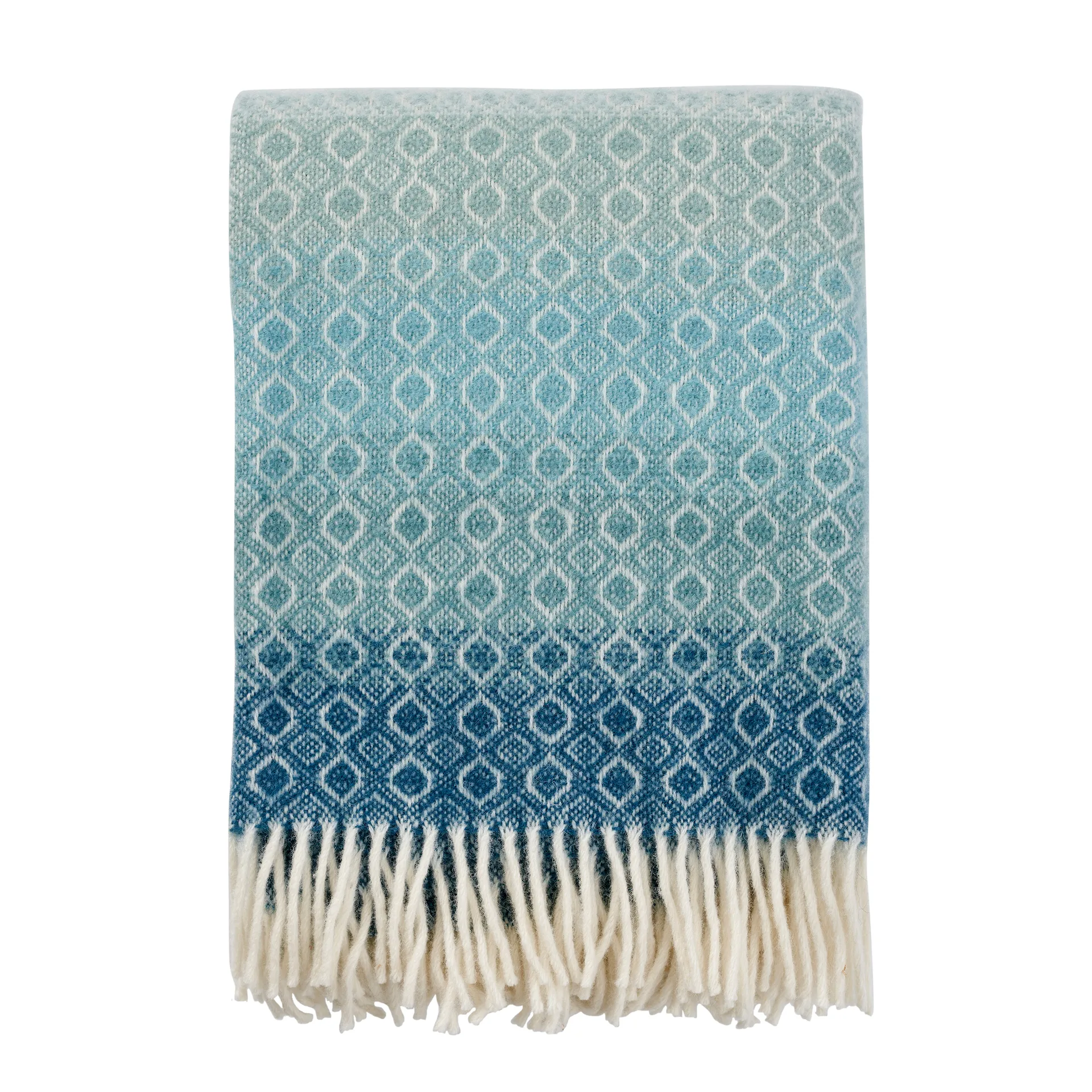Havanna wool throw, aqua multi Klippan Yllefabrik