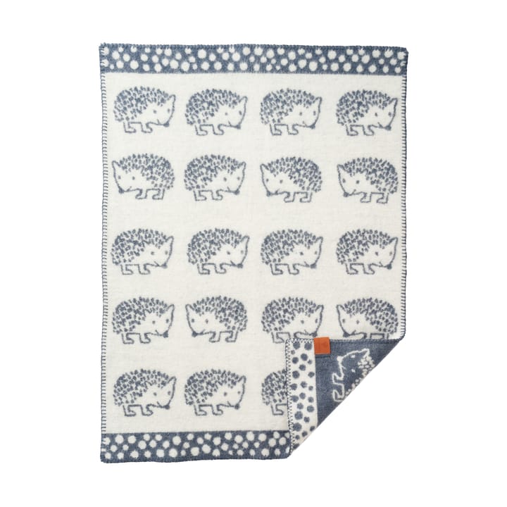 Hedgehog baby blanket 65x90 cm - Blue - Klippan Yllefabrik