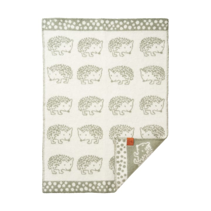Hedgehog baby blanket 65x90 cm - Green - Klippan Yllefabrik