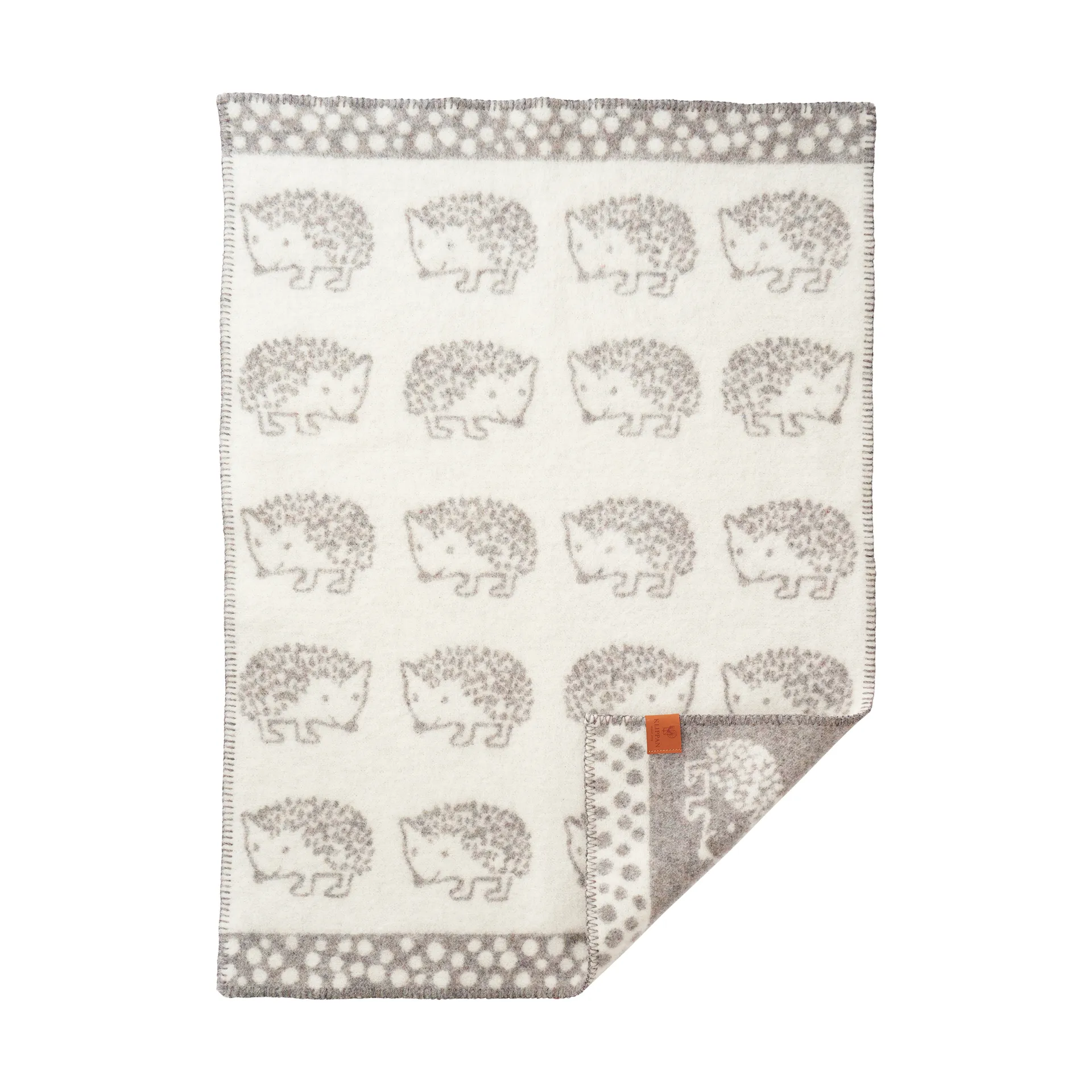 Hedgehog baby blanket 65x90 cm, Grey Klippan Yllefabrik