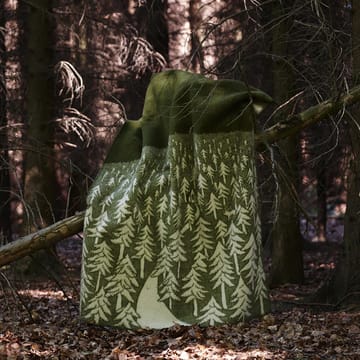 House in the Forest wool blanket - green - Klippan Yllefabrik