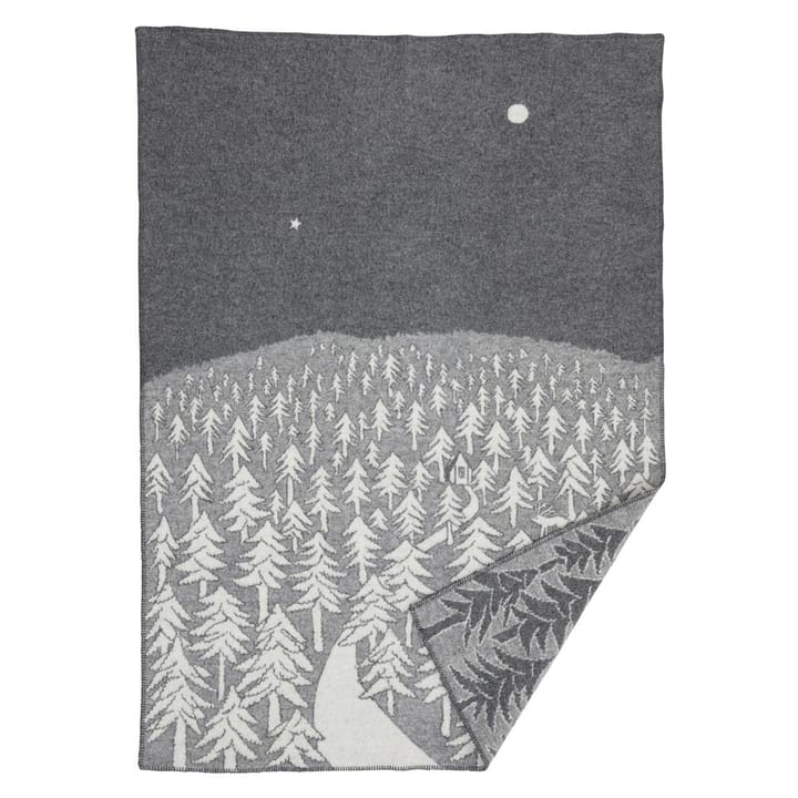 House in the Forest wool blanket - grey - Klippan Yllefabrik