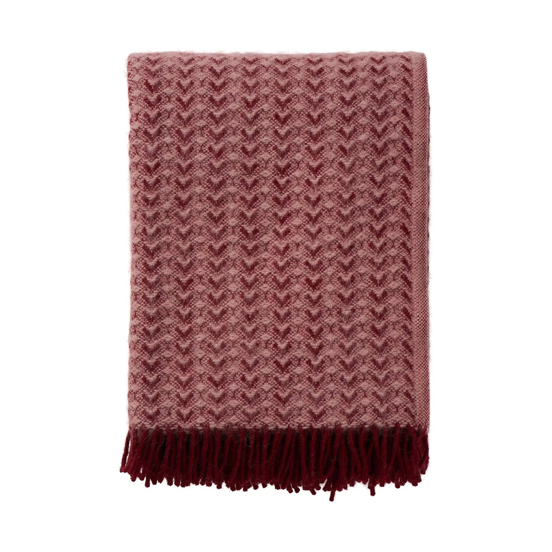 Ilse wool throw 130x200 cm, Rust-pink Klippan Yllefabrik