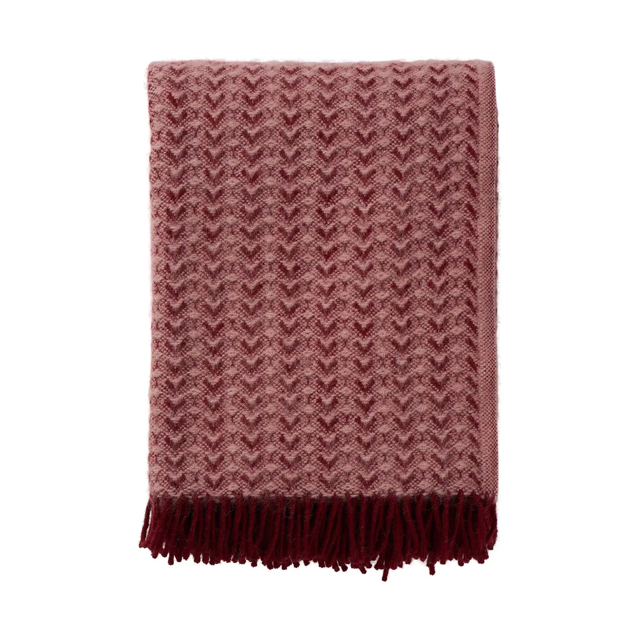 Klippan Yllefabrik Ilse wool throw 130x200 cm Rust-pink